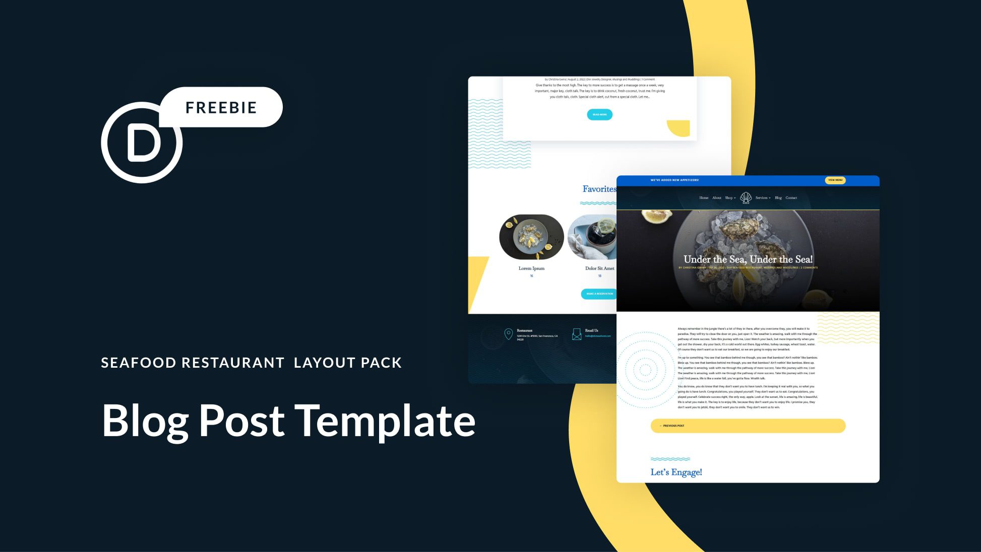 Download a FREE Blog Post Template for Divi’s Seafood Restaurant Layout Pack