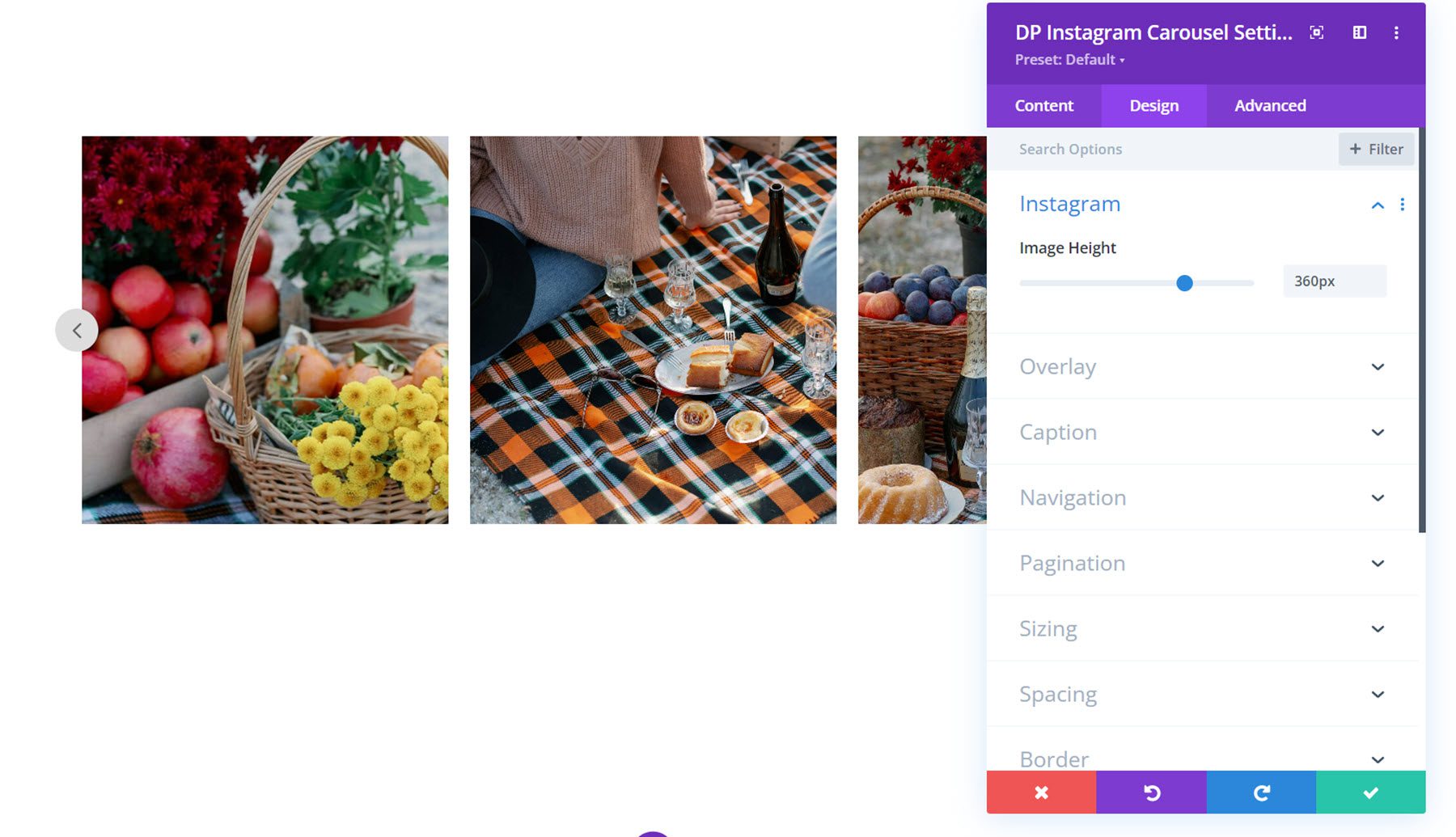 Divi Social Plus Instagram Carousel Image Height