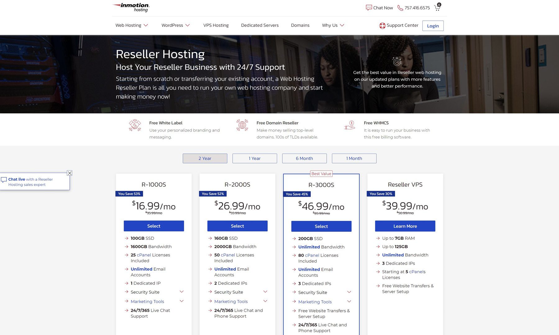 best wordpress reseller hosting - inmotion hosting