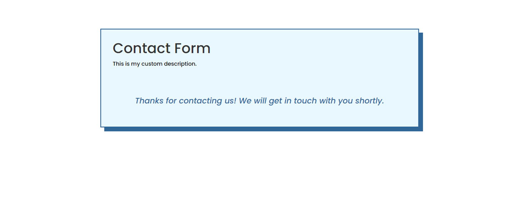 Gravity Forms Styler Module for Divi Example Confirmation Page