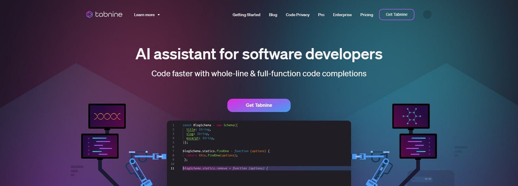 Tabnine - Homepage July 2023