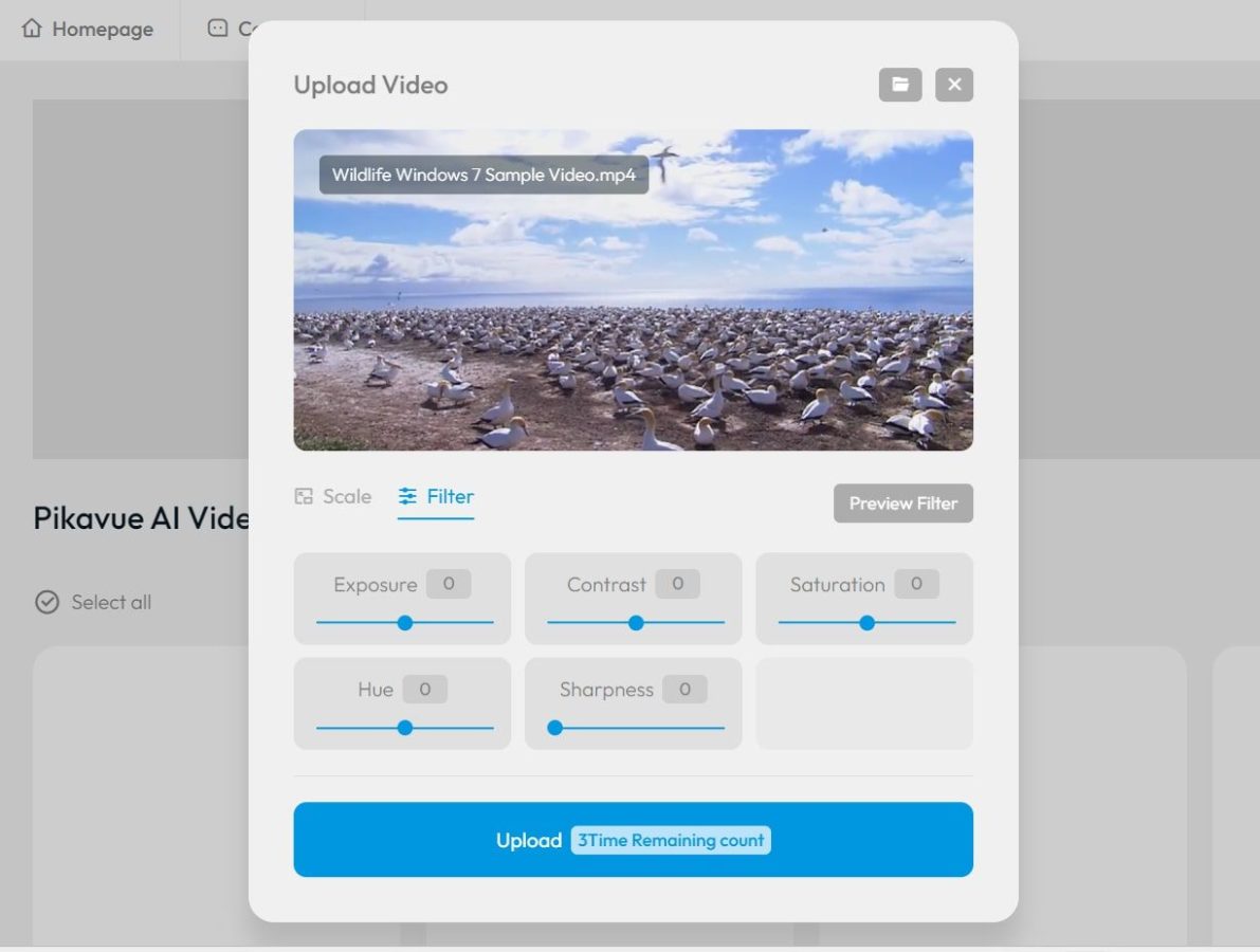 Pikavue filters before uploading
