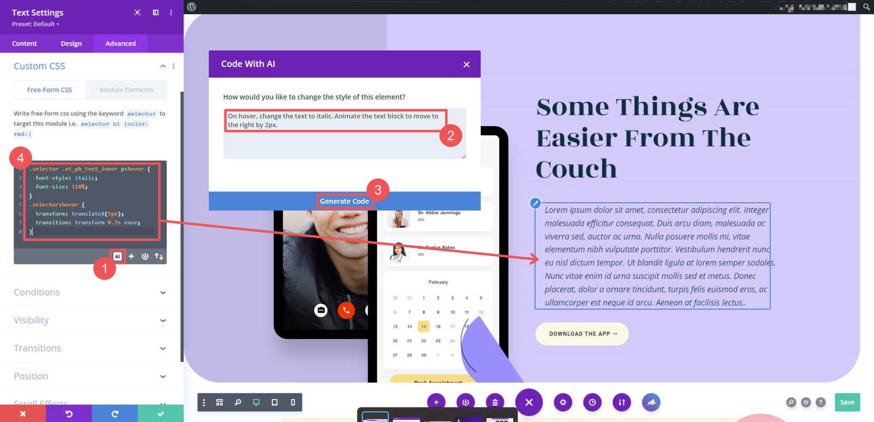  Transform Font and Position Example - 4 Steps