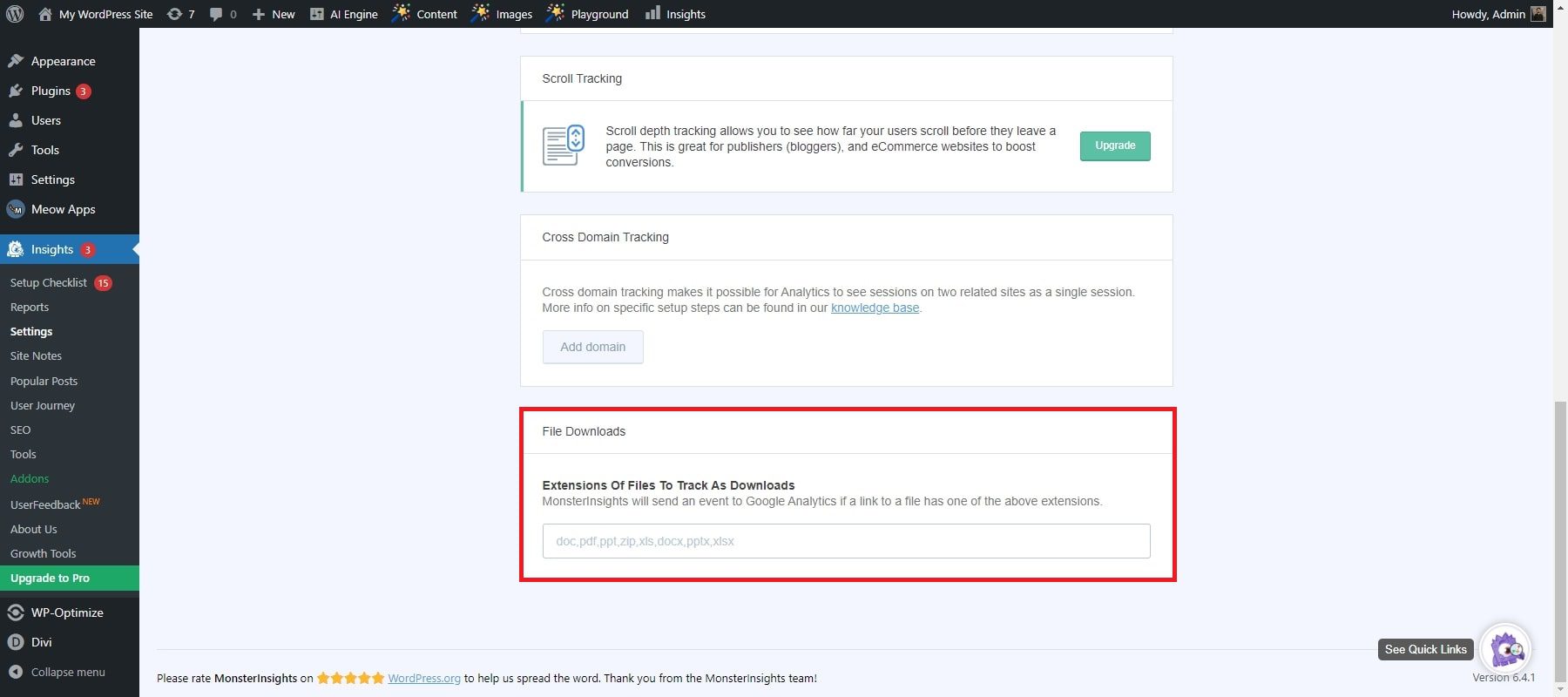 monsterinsights file