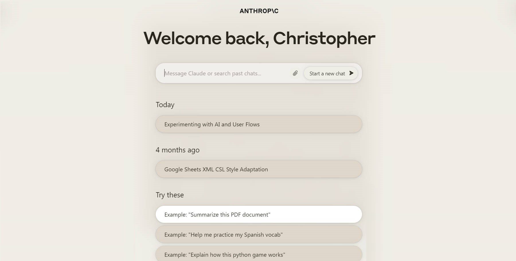 Claude.ai - Homepage - January 2024