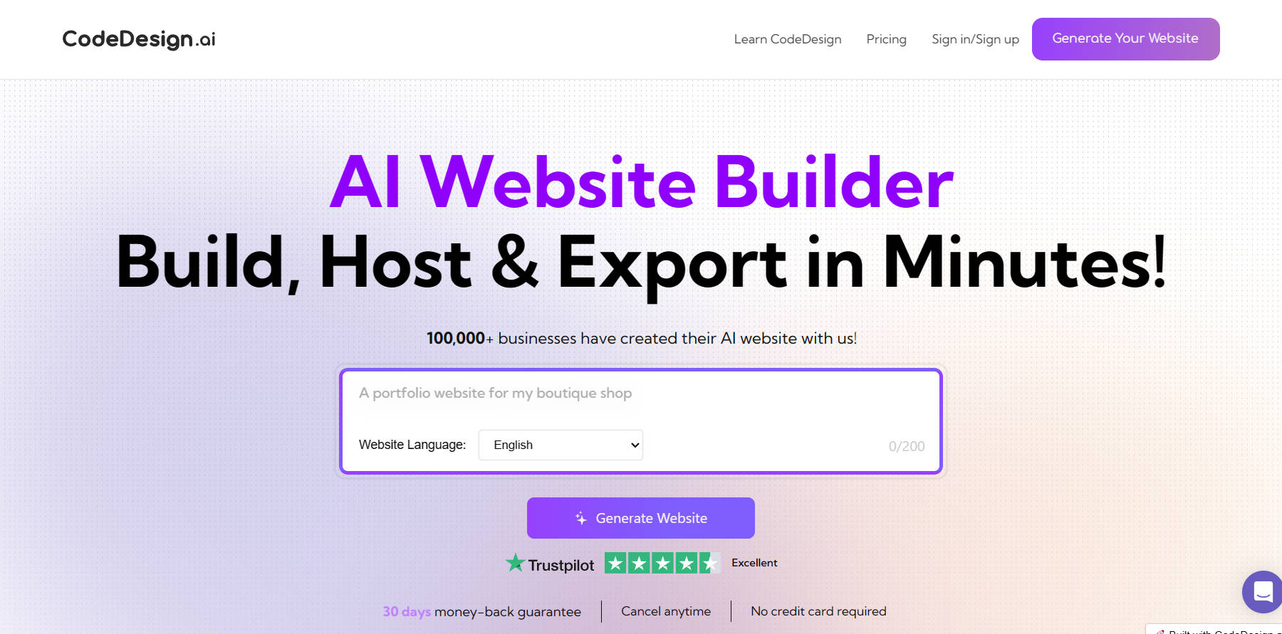 CodeDesign.AI - Homepage - January 2024