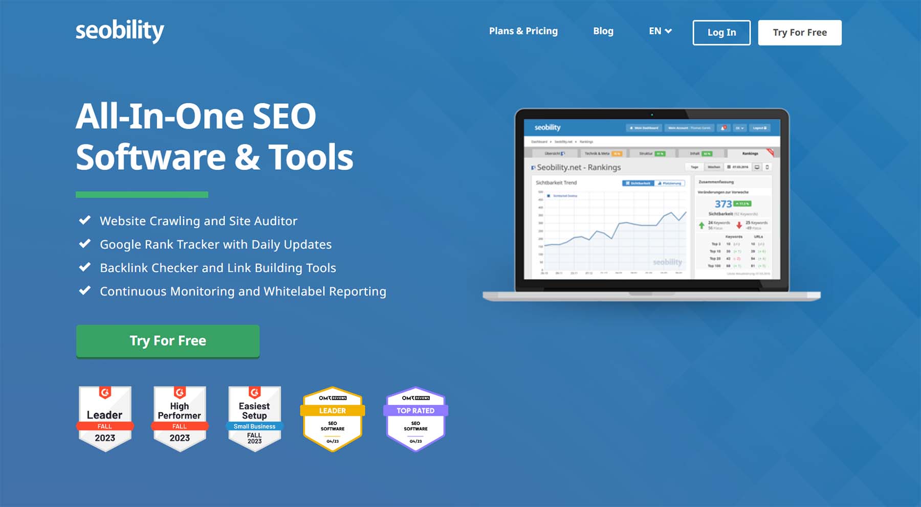 screenshot of SEObility website