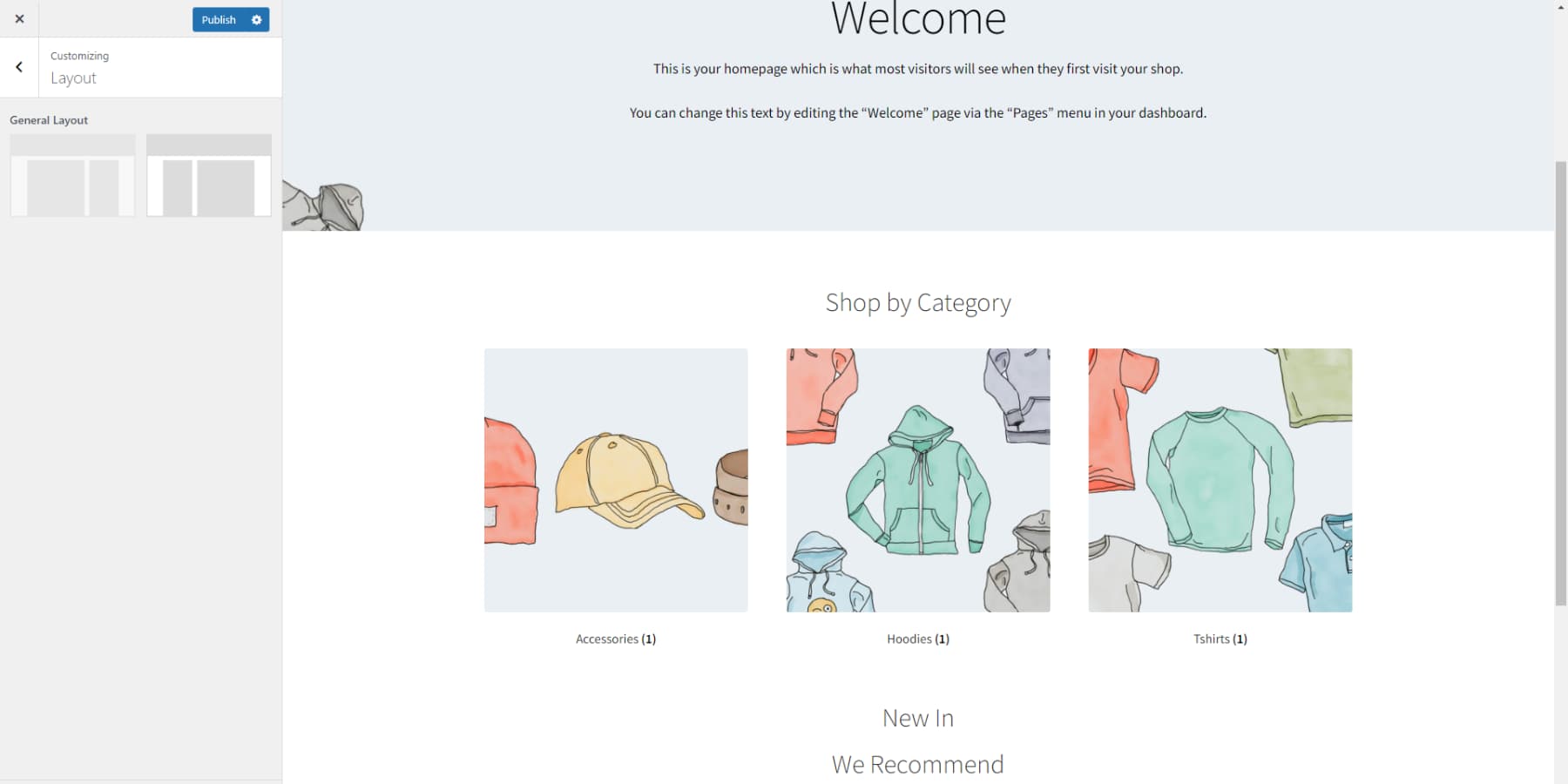 A screenshot of Storefront's user interface