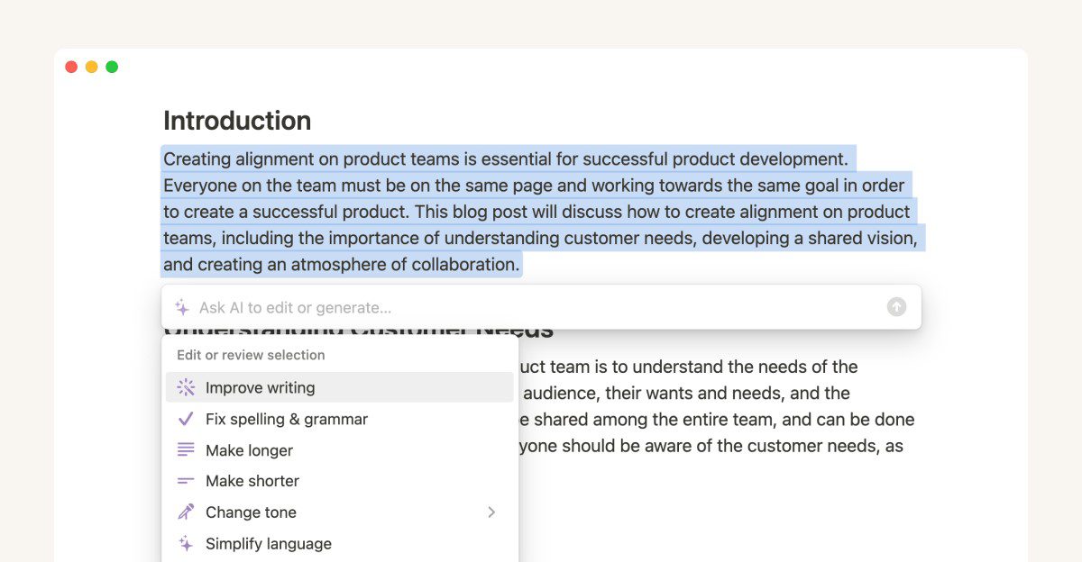Notion AI for AI Writing Help