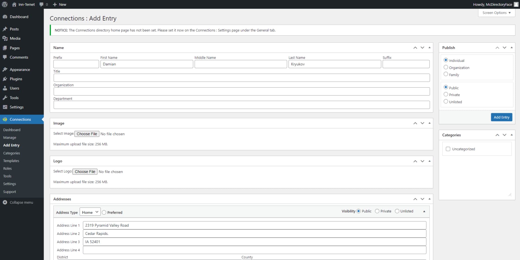 A screenshot of Connection's user interface