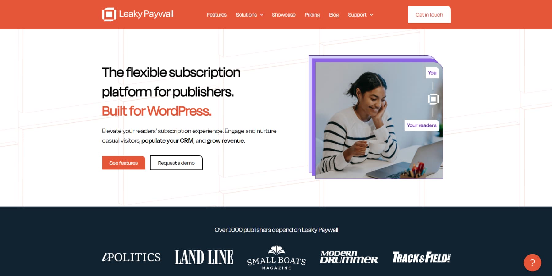 A screenshot of Leaky Paywall's homepage