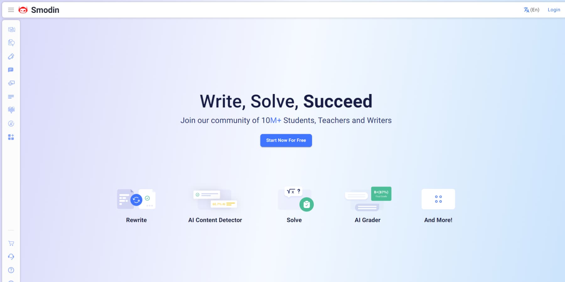 A screenshot of Smoldin's home page