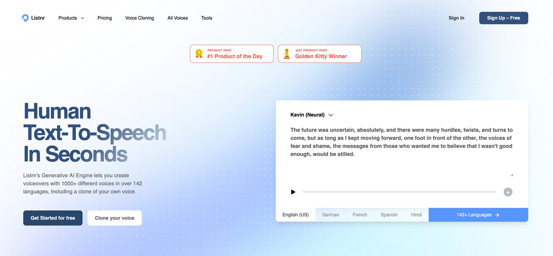 Listnr - Homepage April 2023