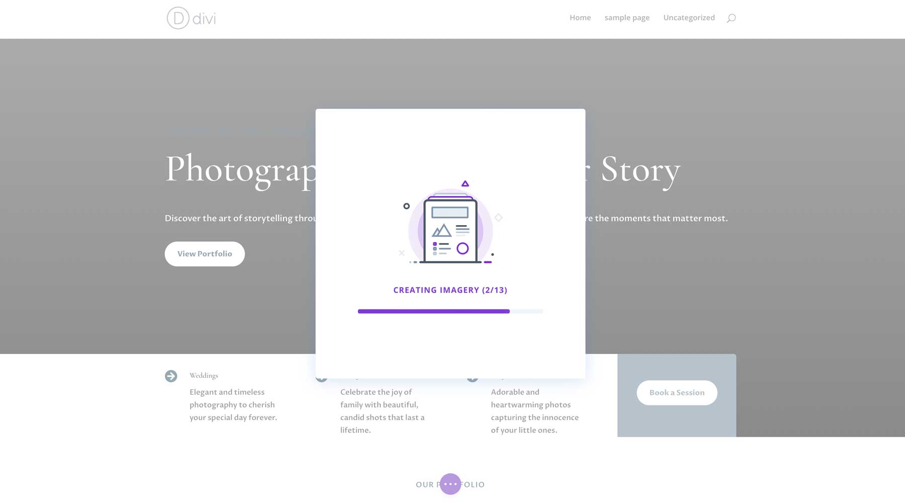 Divi AI page generation