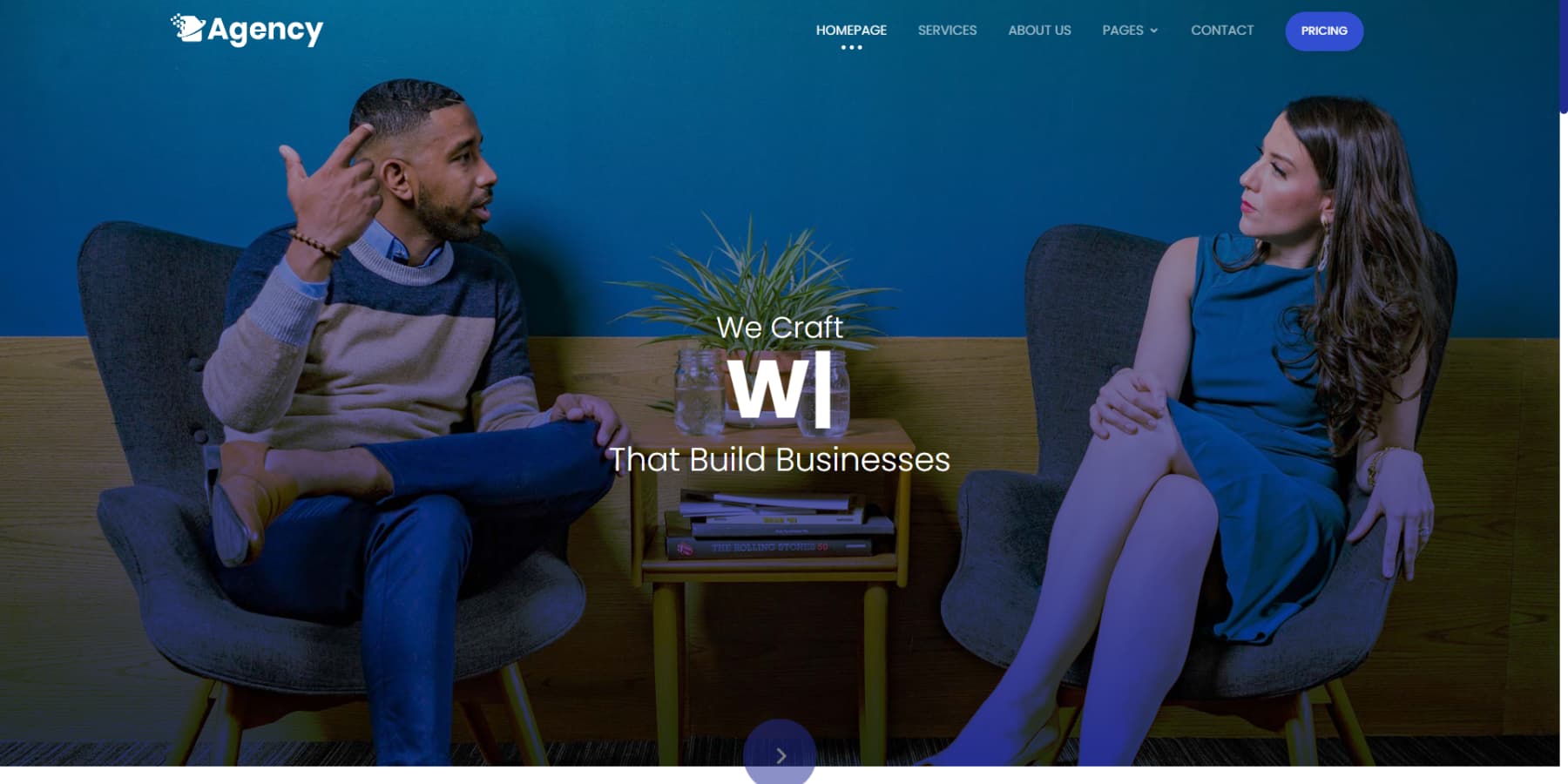 A screenshot of Divi Pixel's agency layout
