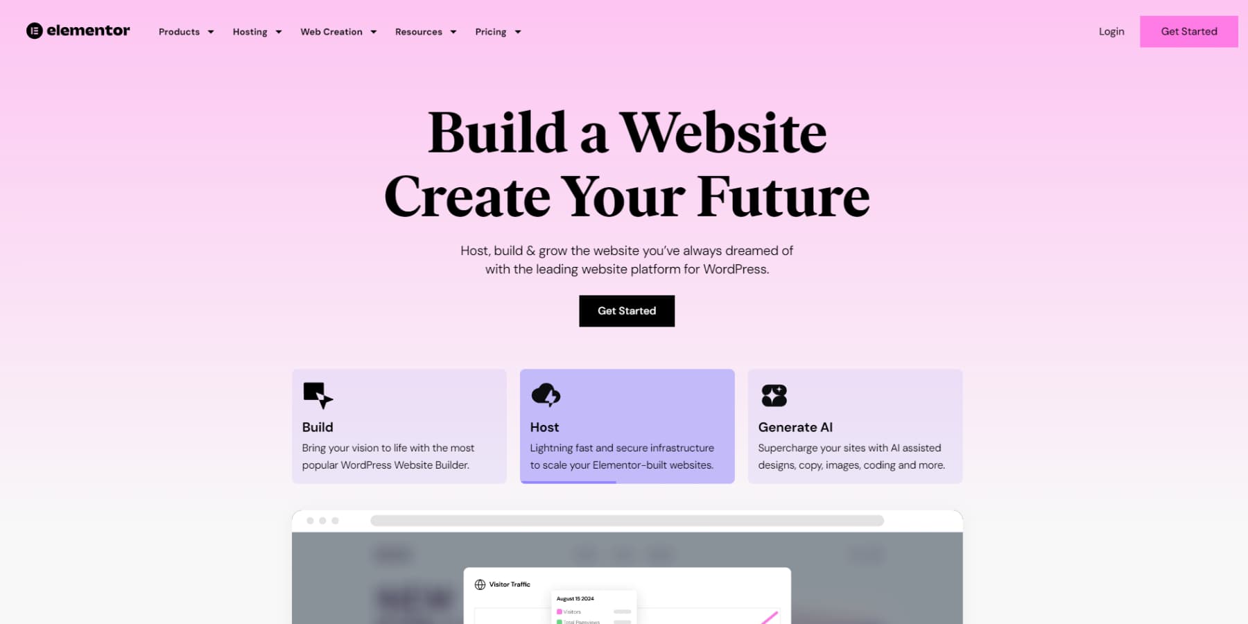 Elementor's home page