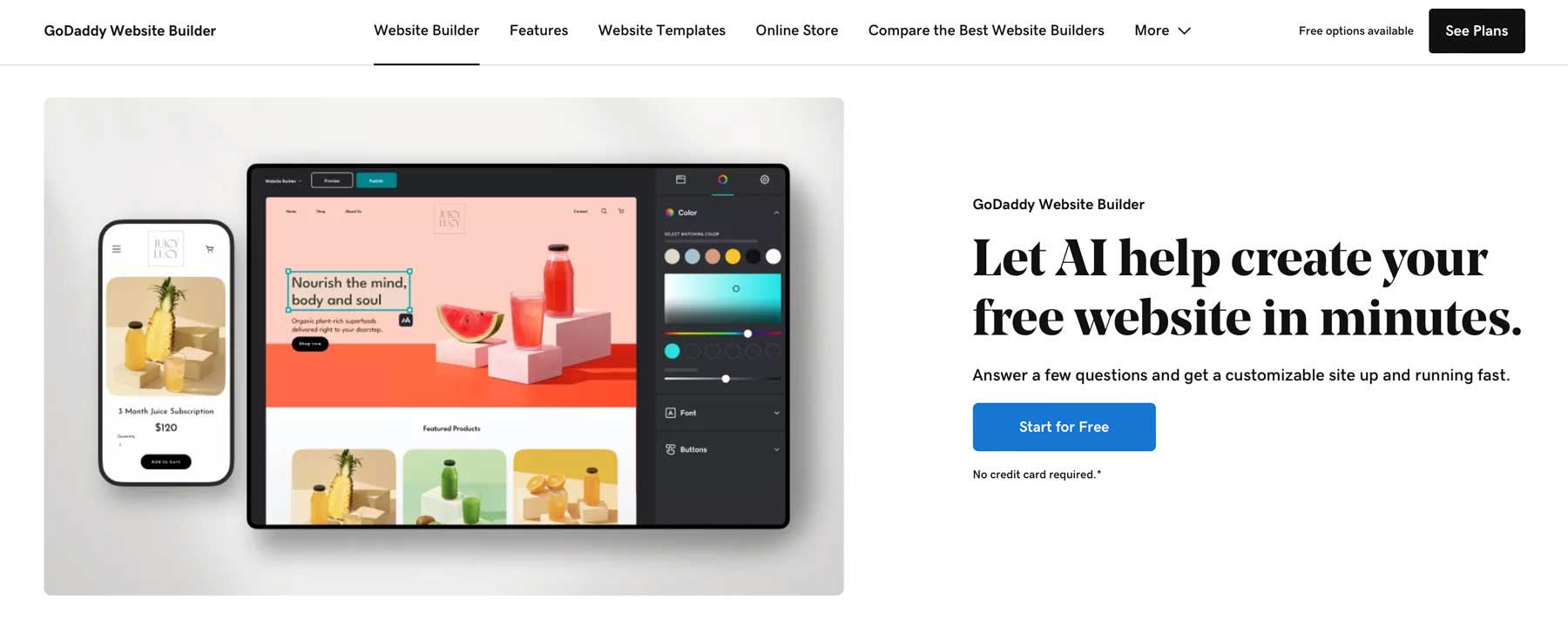 GoDaddy website builder