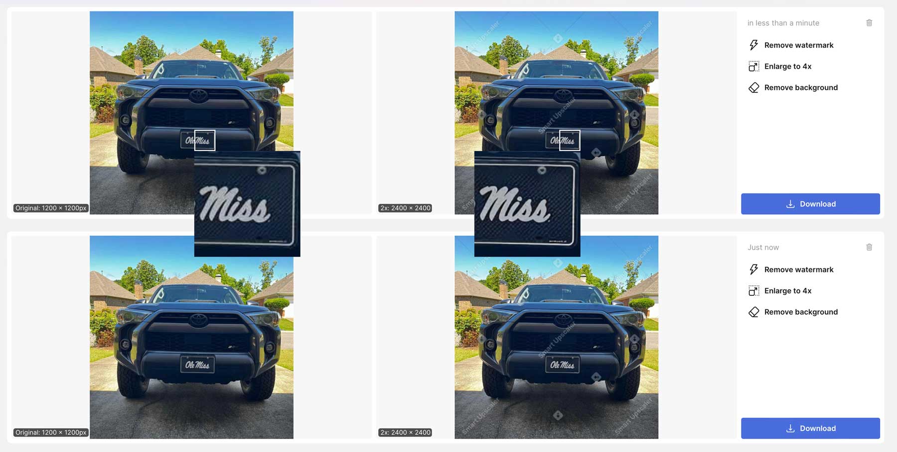 Smart Upscaler results