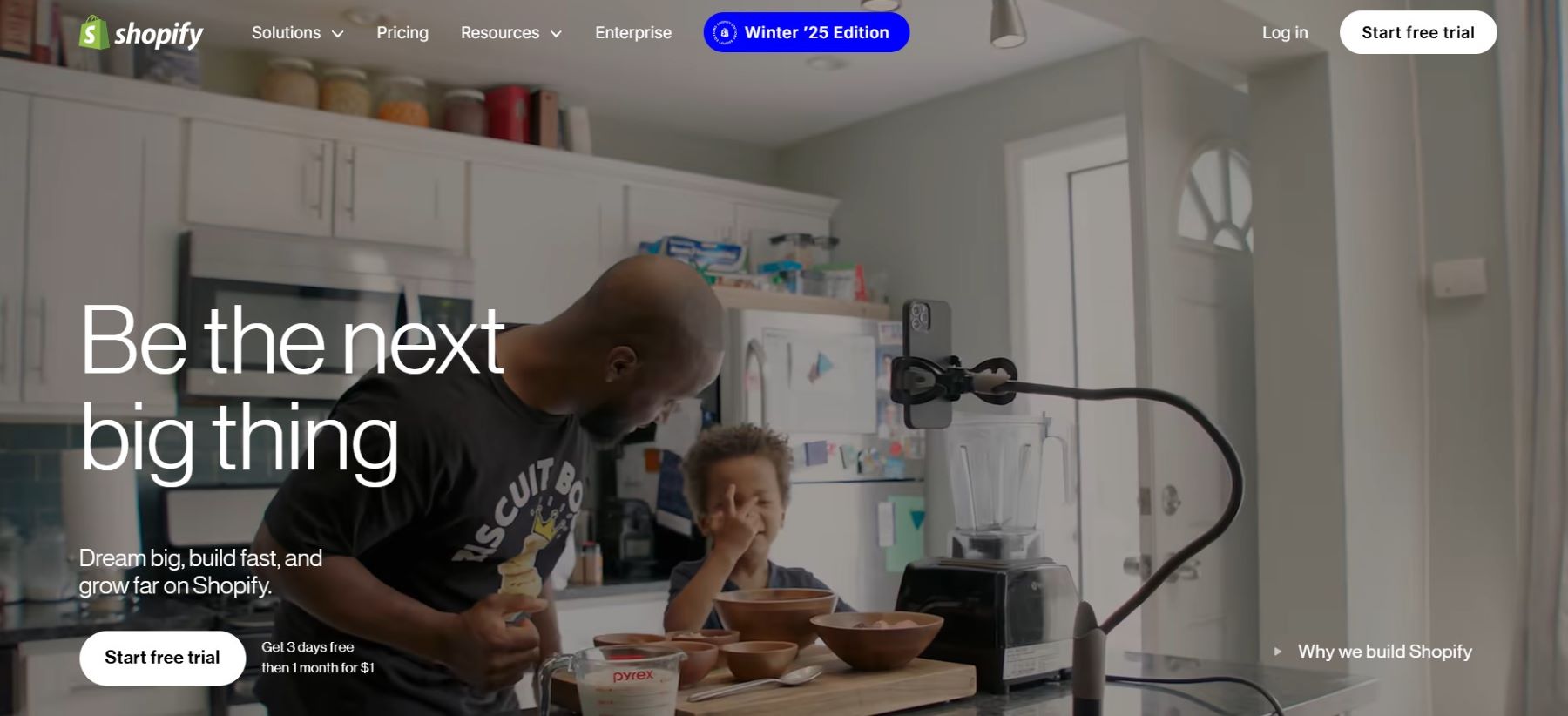 Shopify home page dec 2024