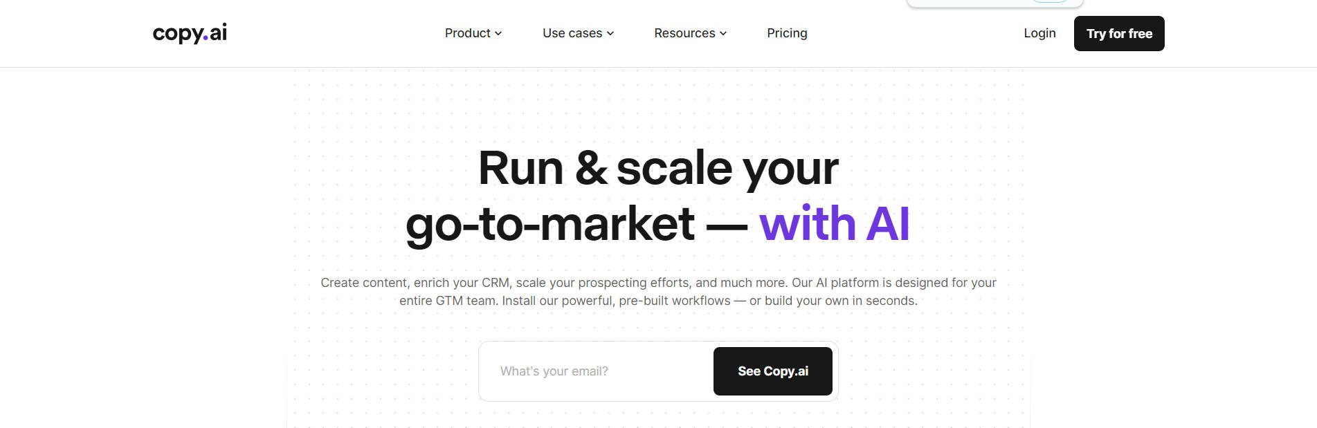Copy.ai - Homepage February 2024