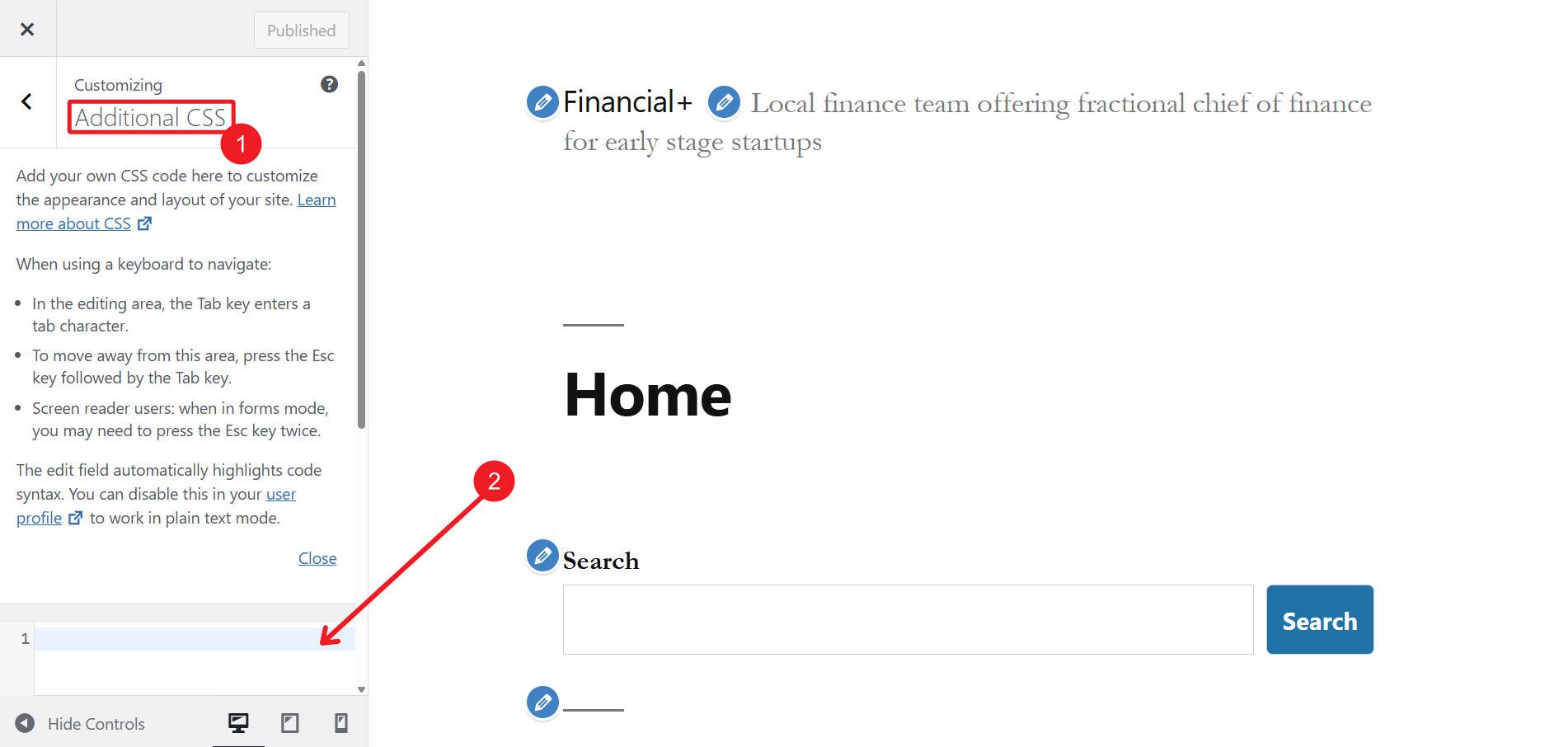 Add Custom CSS in Theme Customizer on Classic Themes