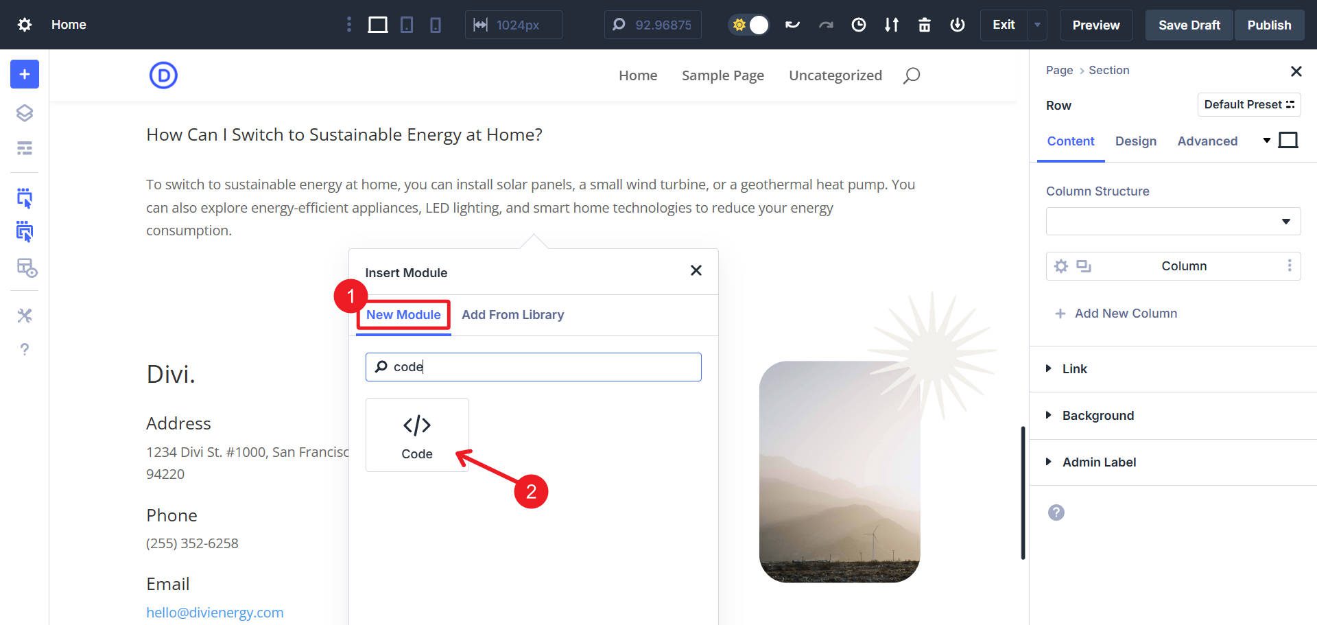 Add Custom CSS with a Code Module in Divi