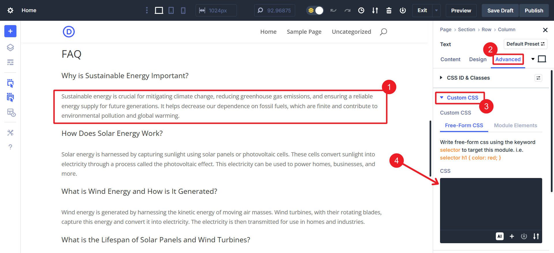 Add Free Form CSS to a Single Divi Module or Preset