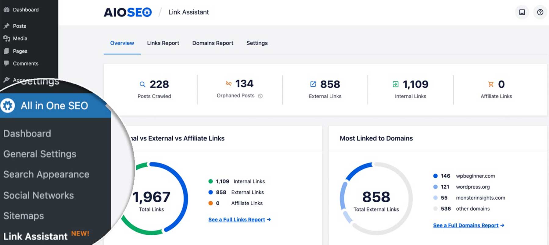 AIOSEO link assistant