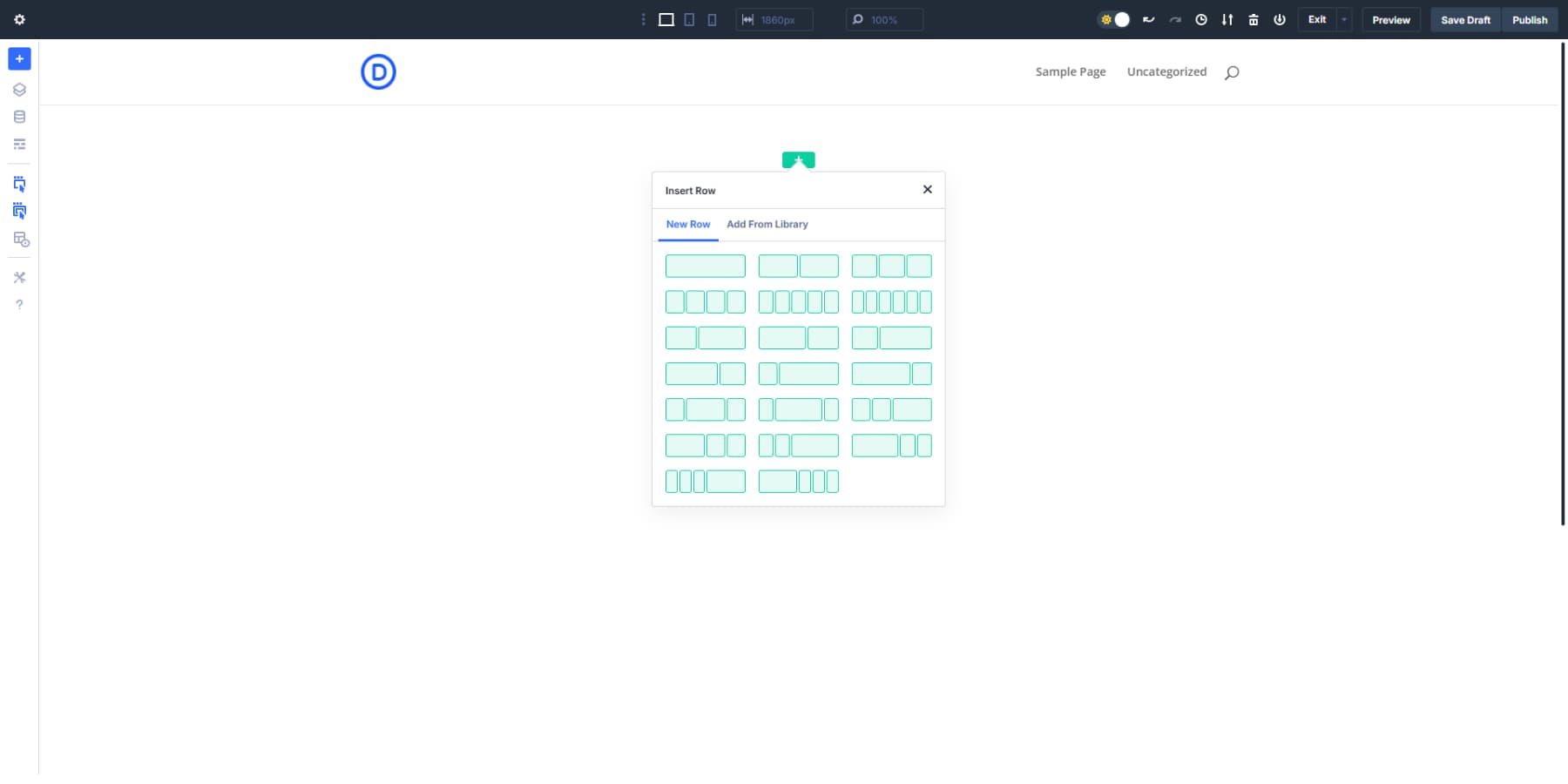 A screenshot of how to add rows in Divi 5