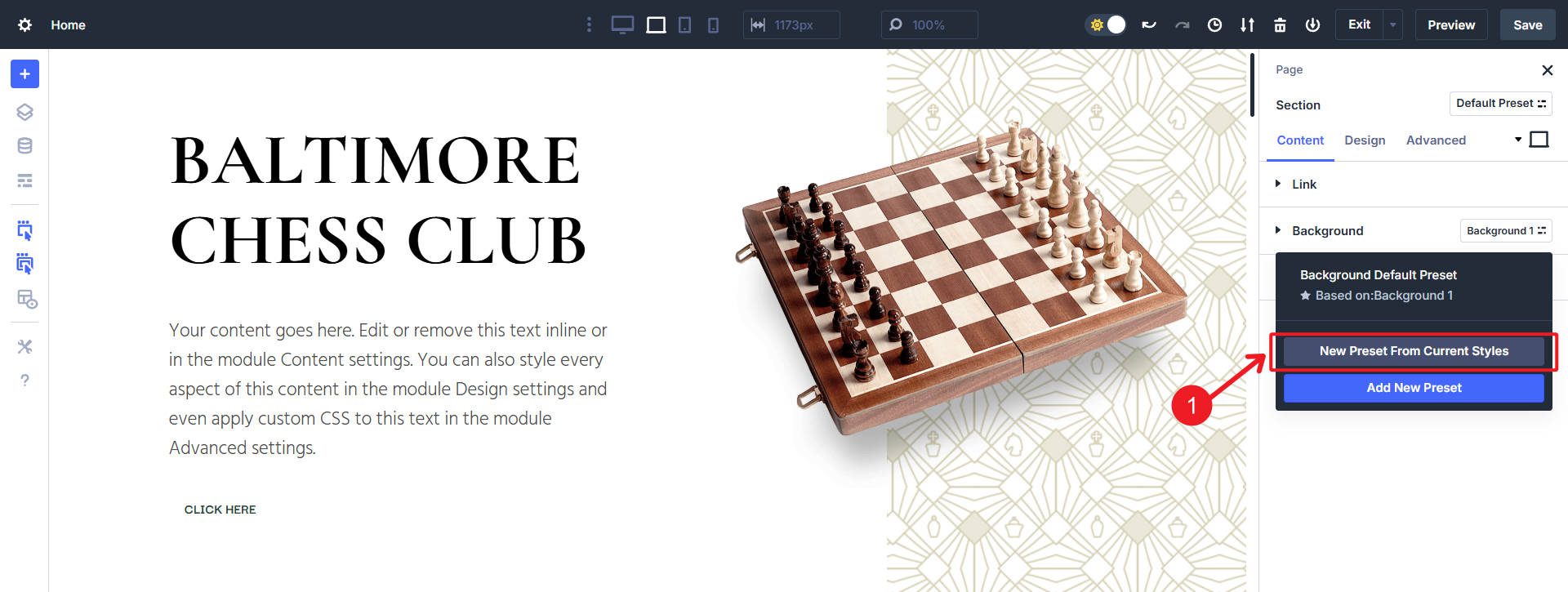 Divi 5 New Preset from Current Styles to Transfer Modules Styles to OG or Element Preset