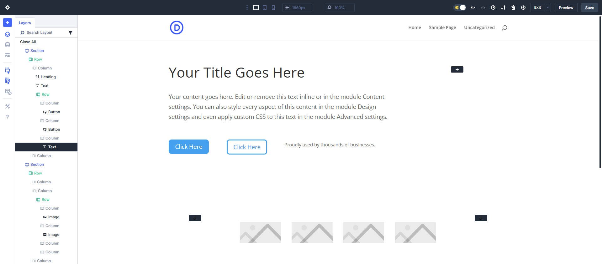 Page Wireframe to Start Setting Spacing