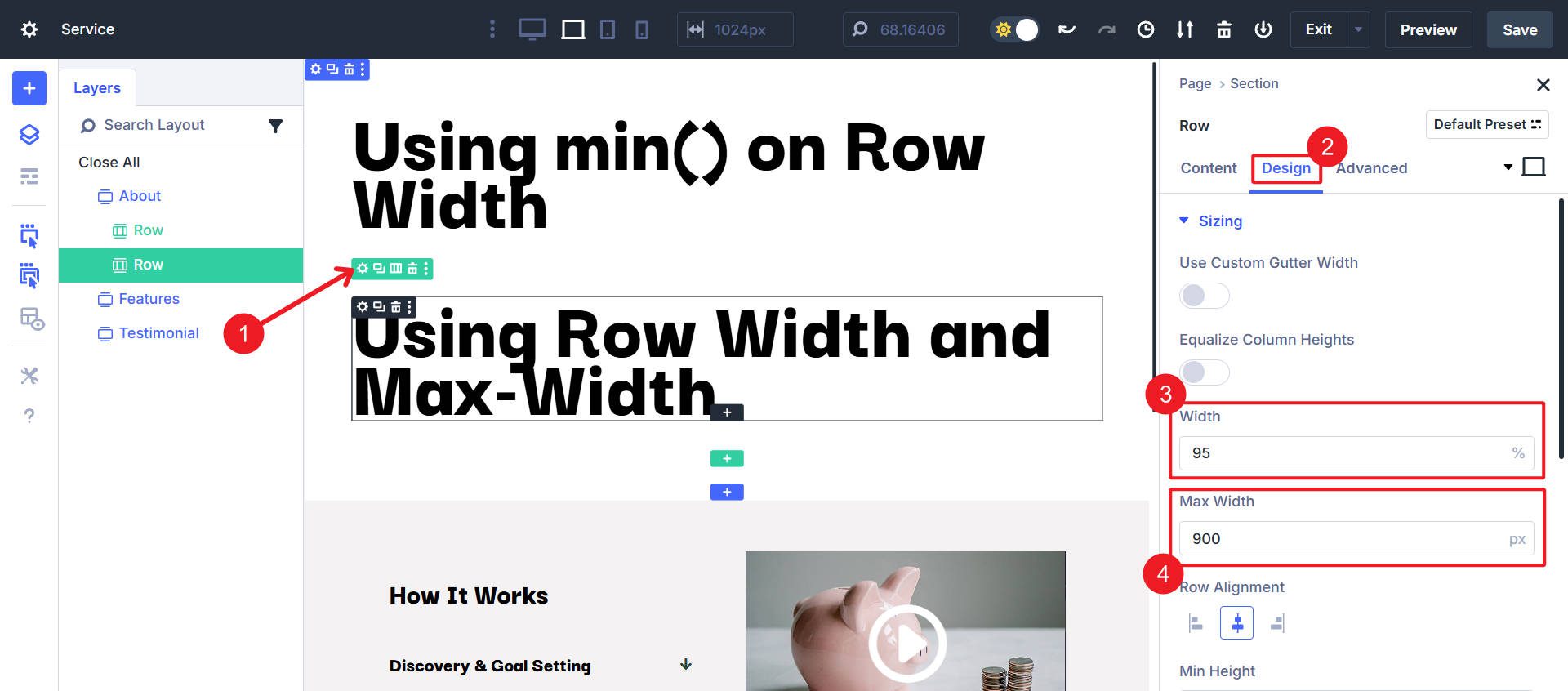 Setting Row Using Width and Max-Width in Divi 5