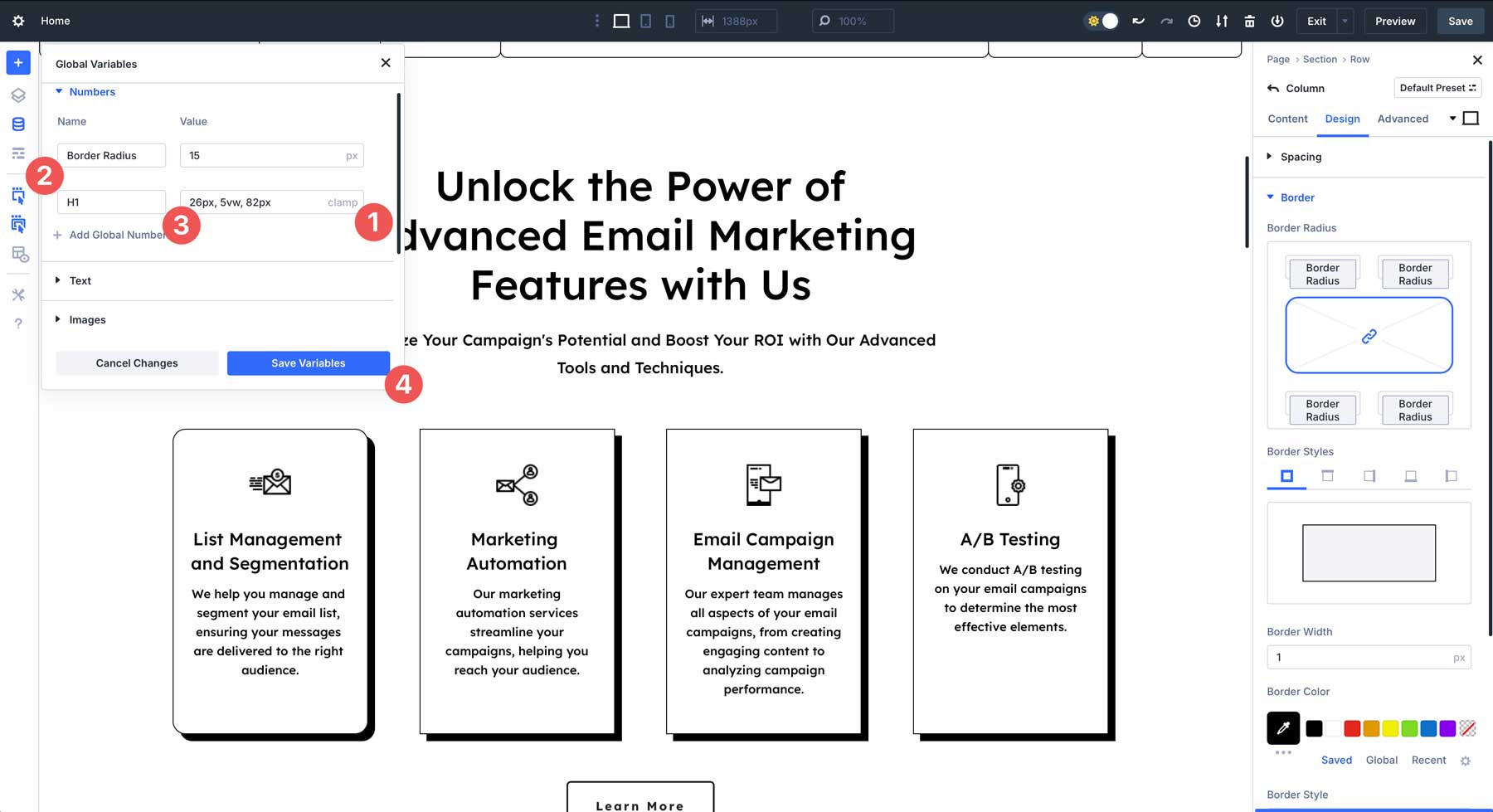 Design Variables in Divi 5