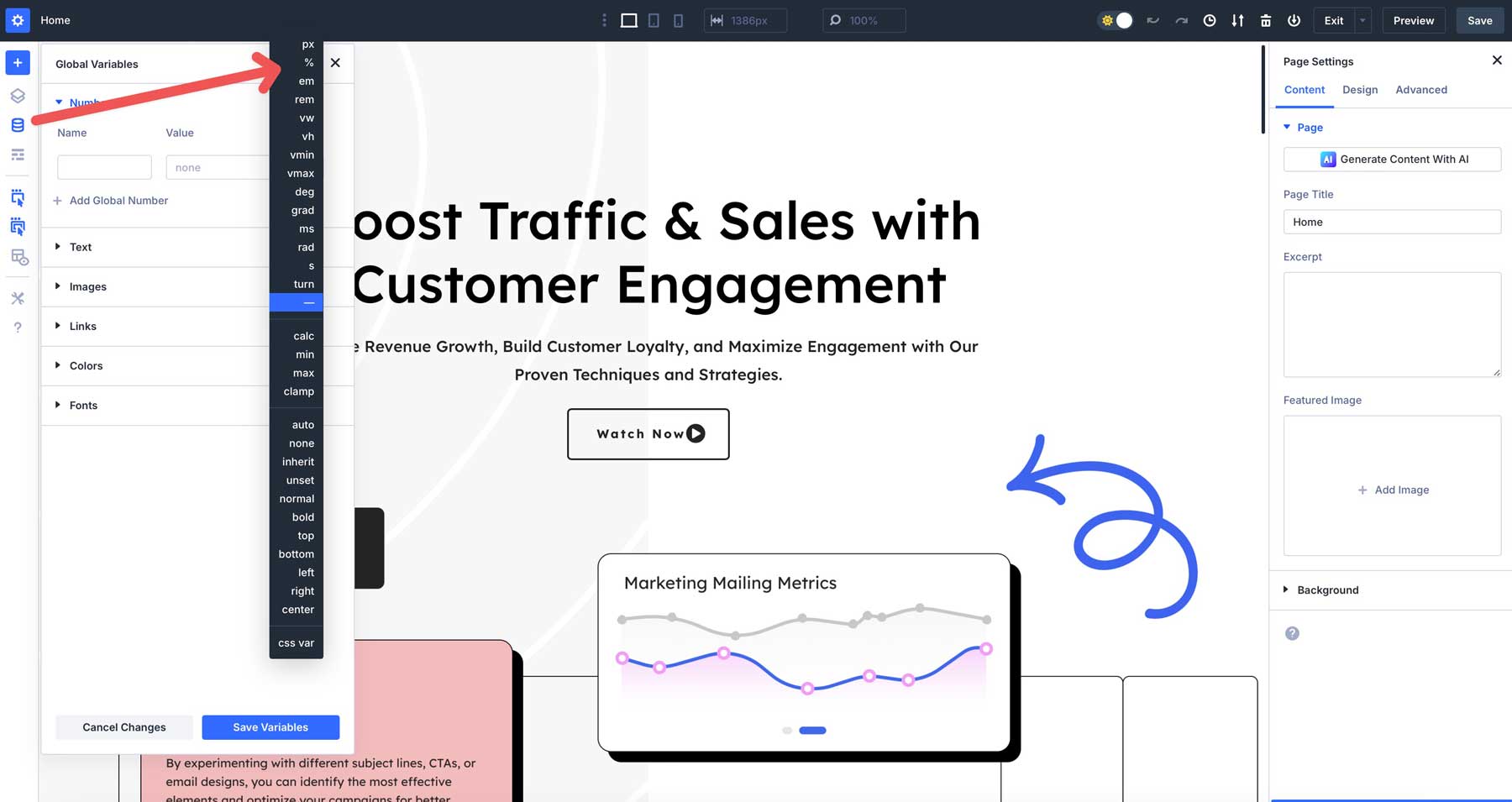 Design Variables in Divi 5