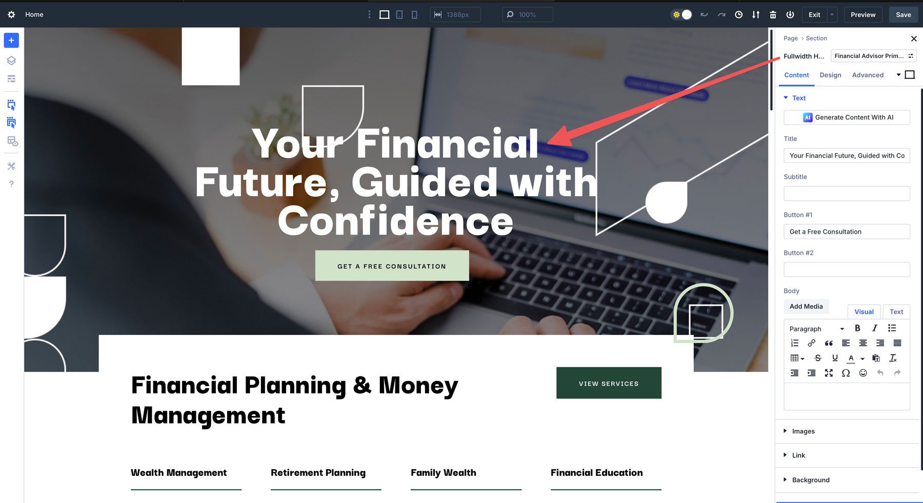Divi 5 fullwidth header module