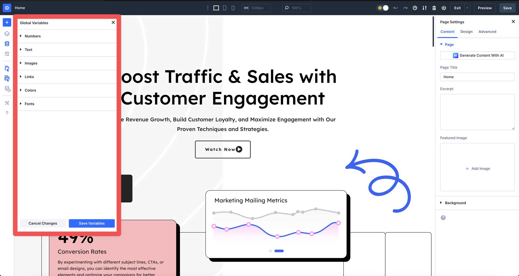 global variables in Divi 5
