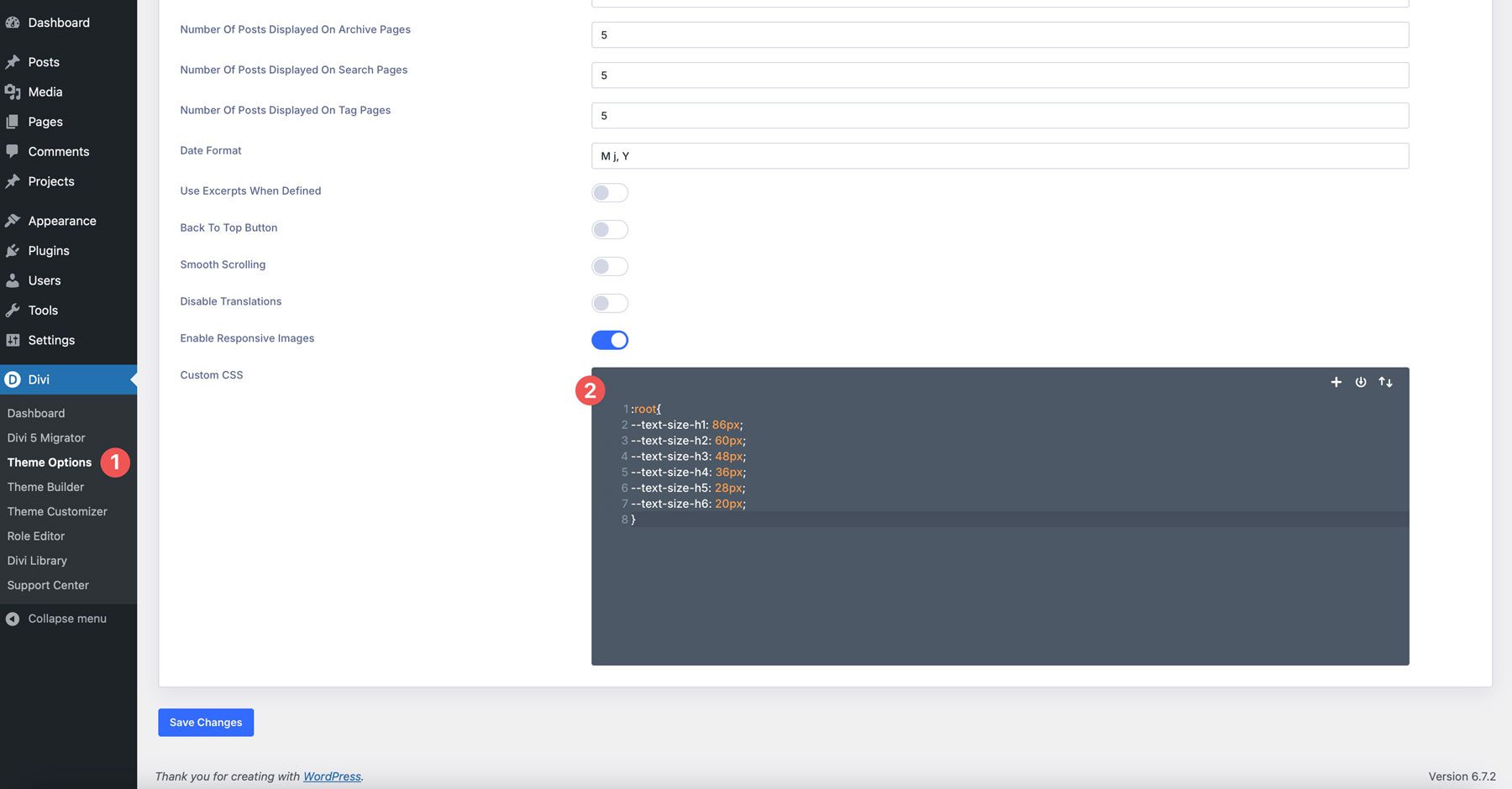 Divi 5 CSS variables