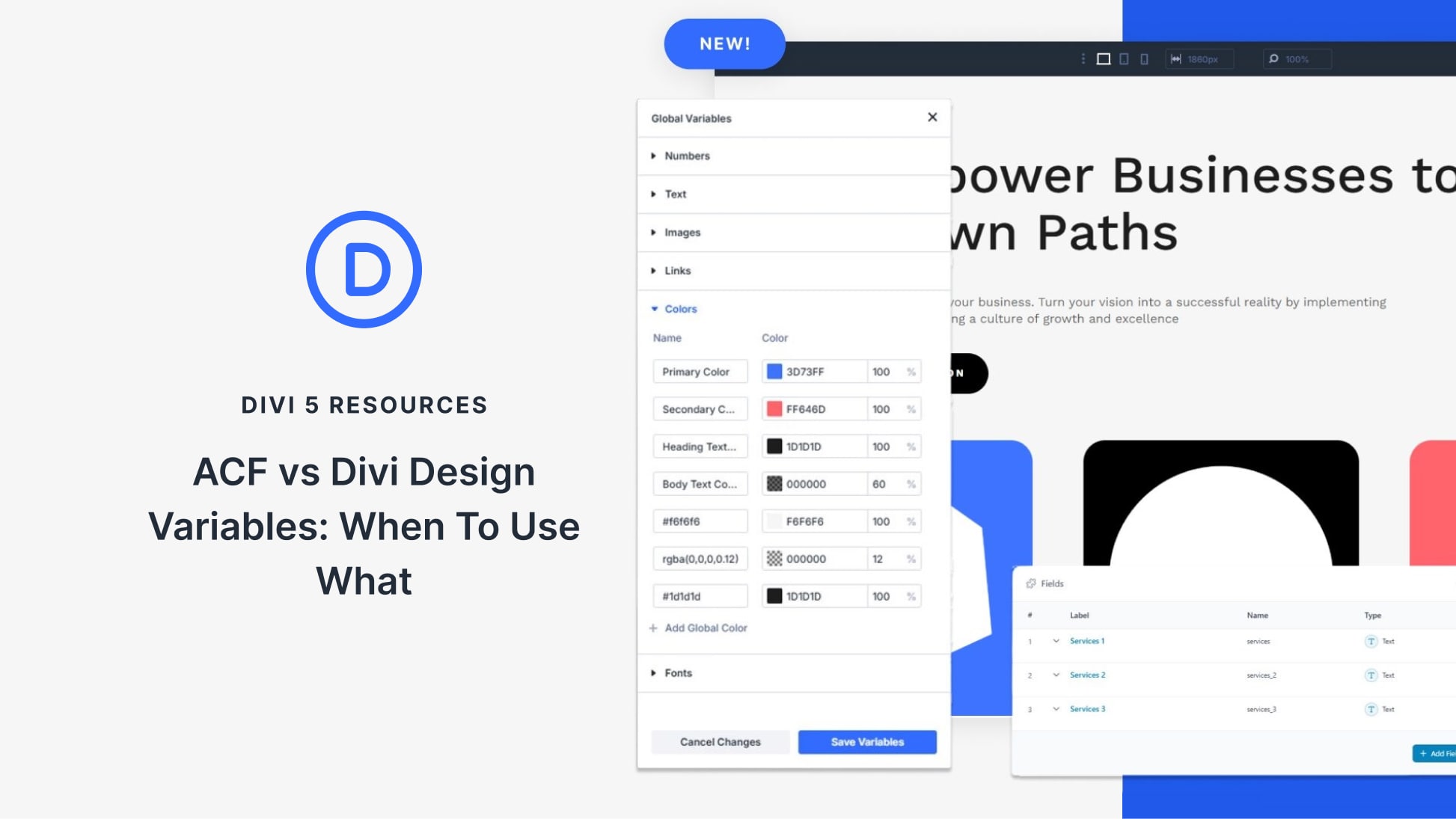 ACF vs Divi Design Variables: When To Use What