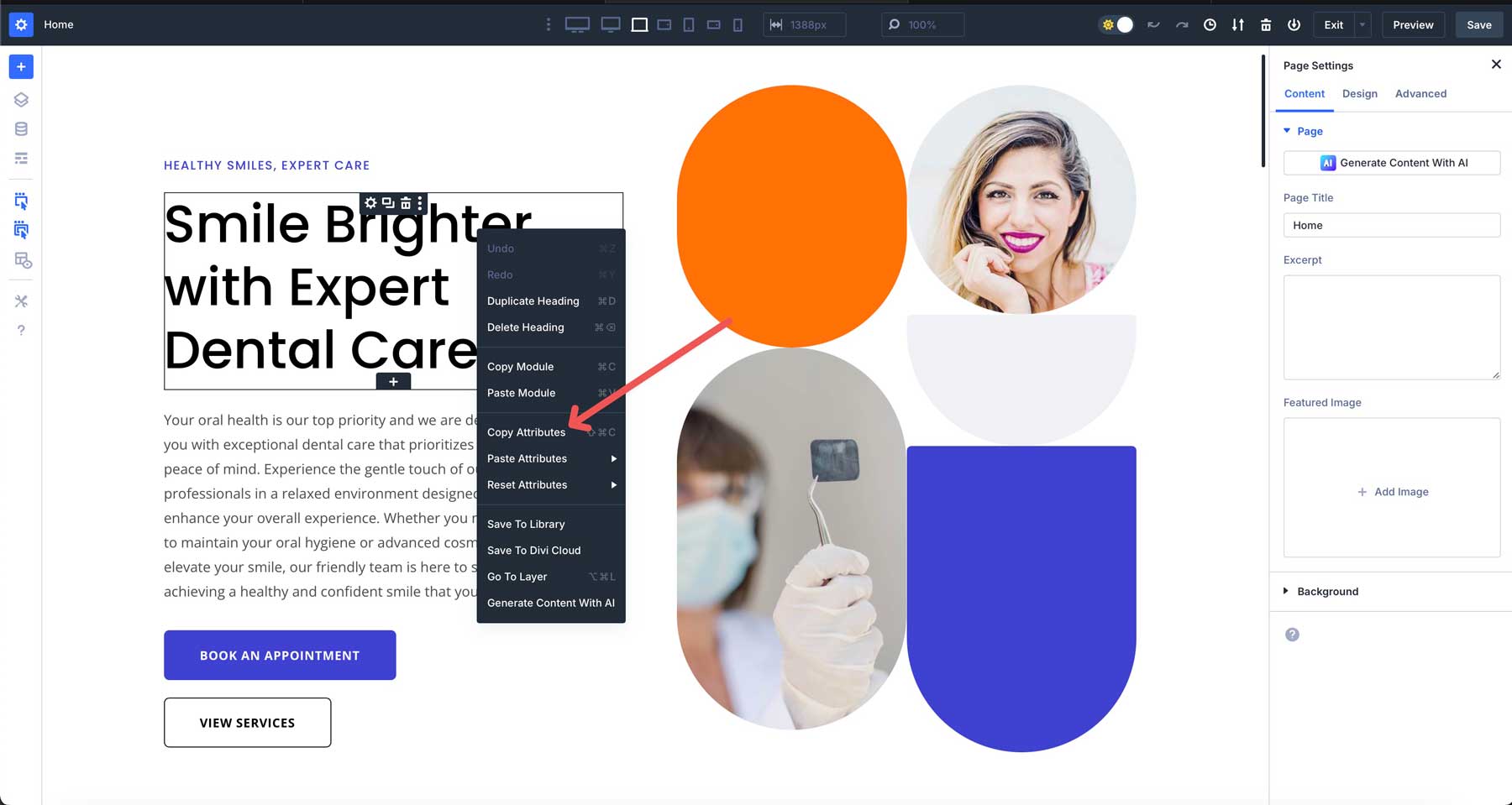 copying attributes in Divi 5