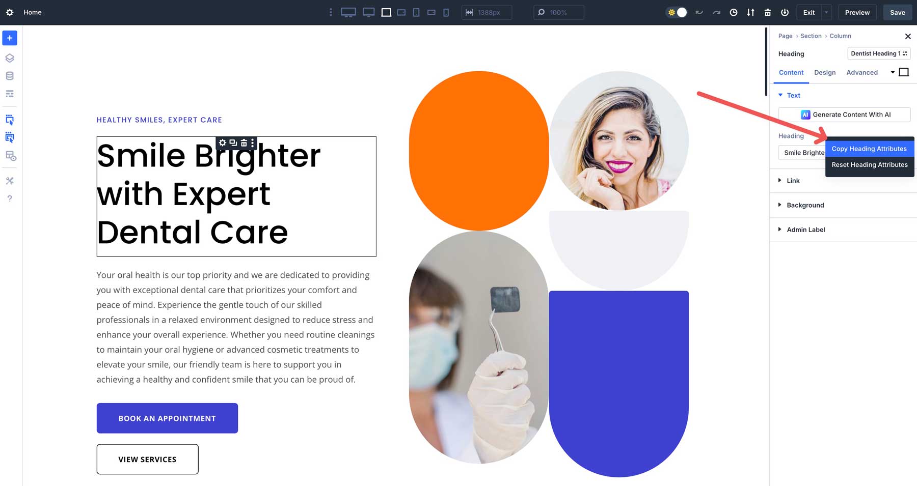 copy attributes in Divi 5
