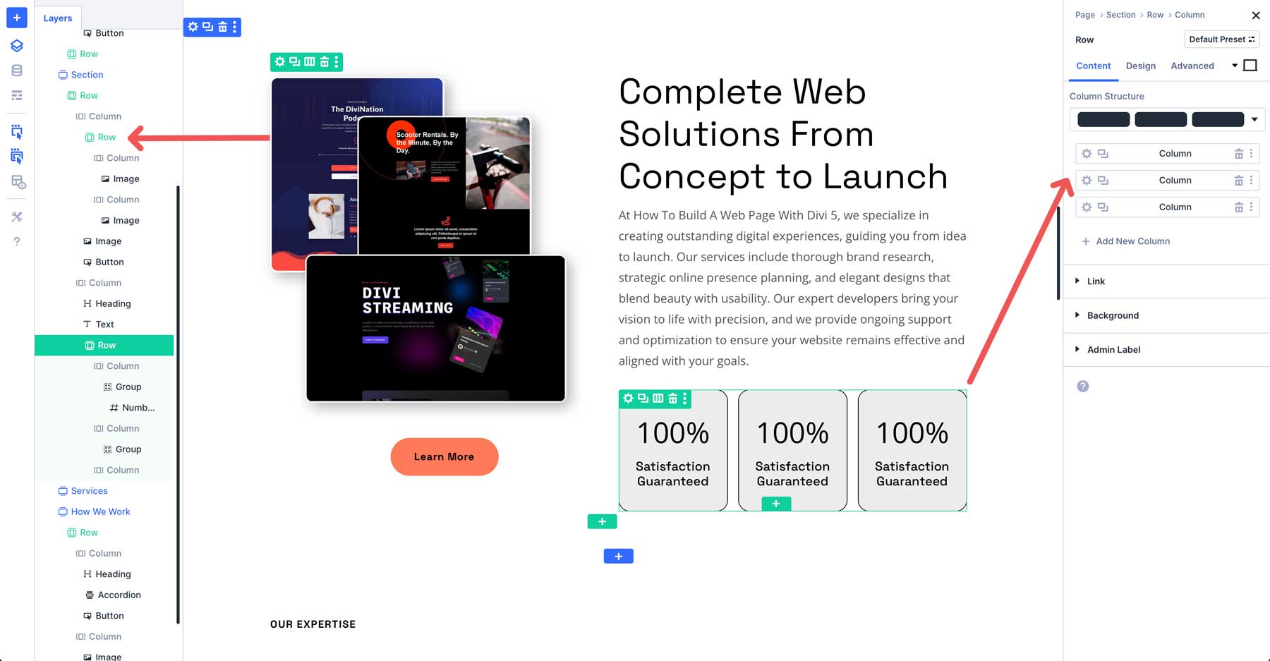 Nested Rows in Divi 5