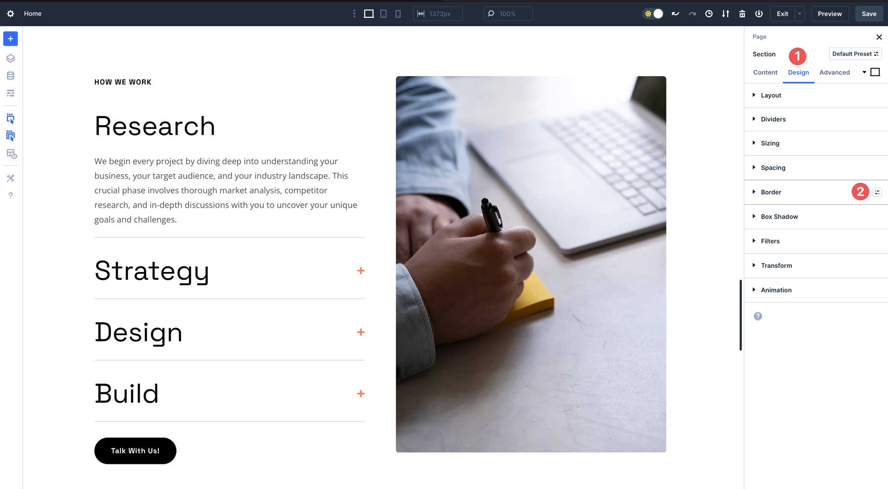option group presets in Divi 5