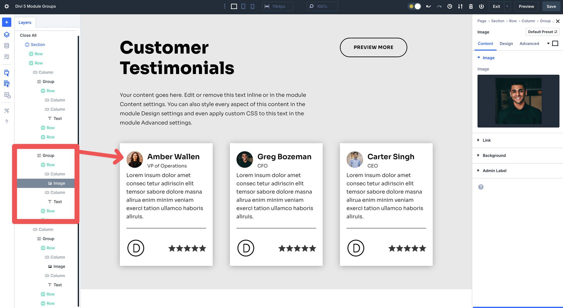 Module Groups in Divi 5
