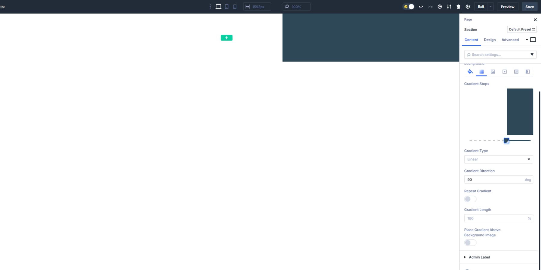 Adding background gradients as prescribed