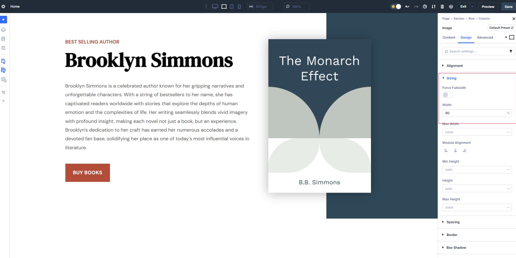 Applying width to the image to make it more aligned