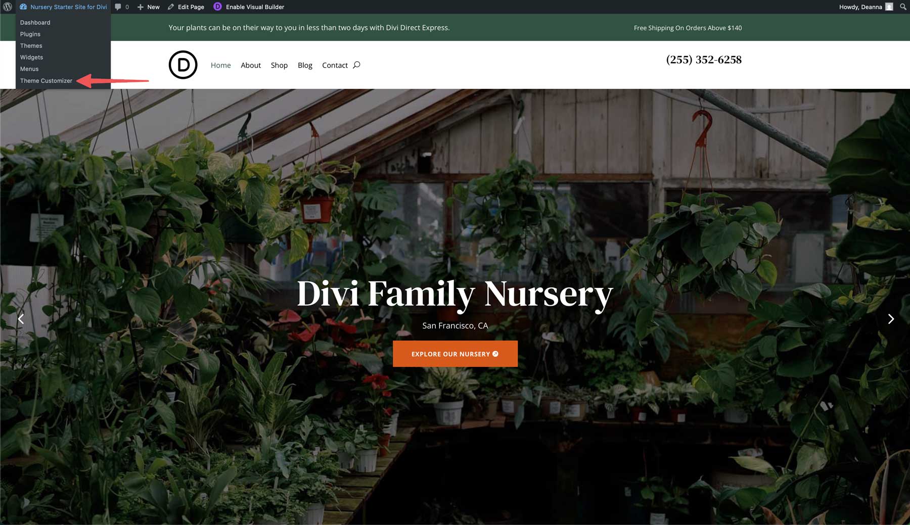 Nursery starter site for Divi