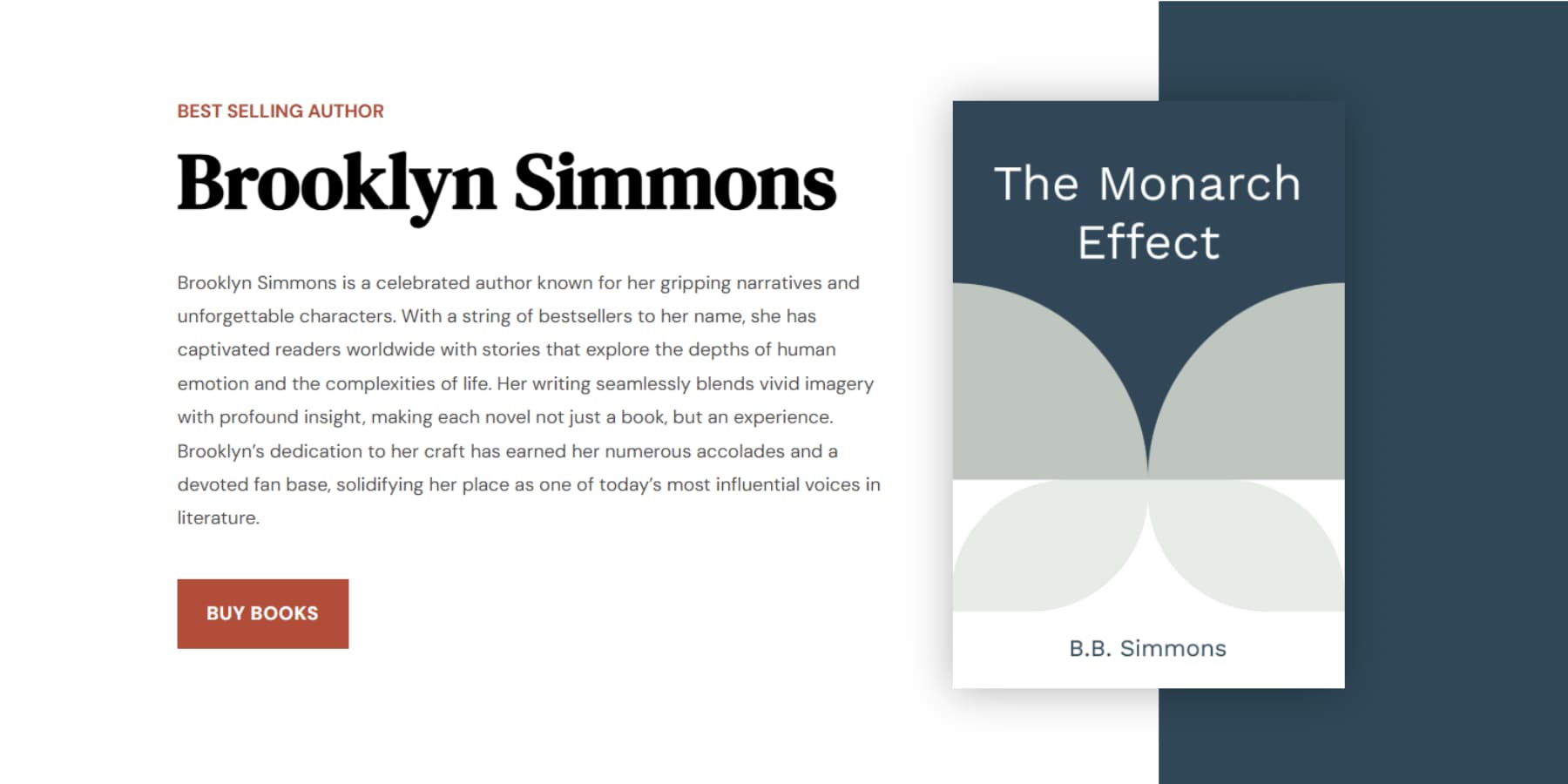 The final results of creating a hero section with golden ratios