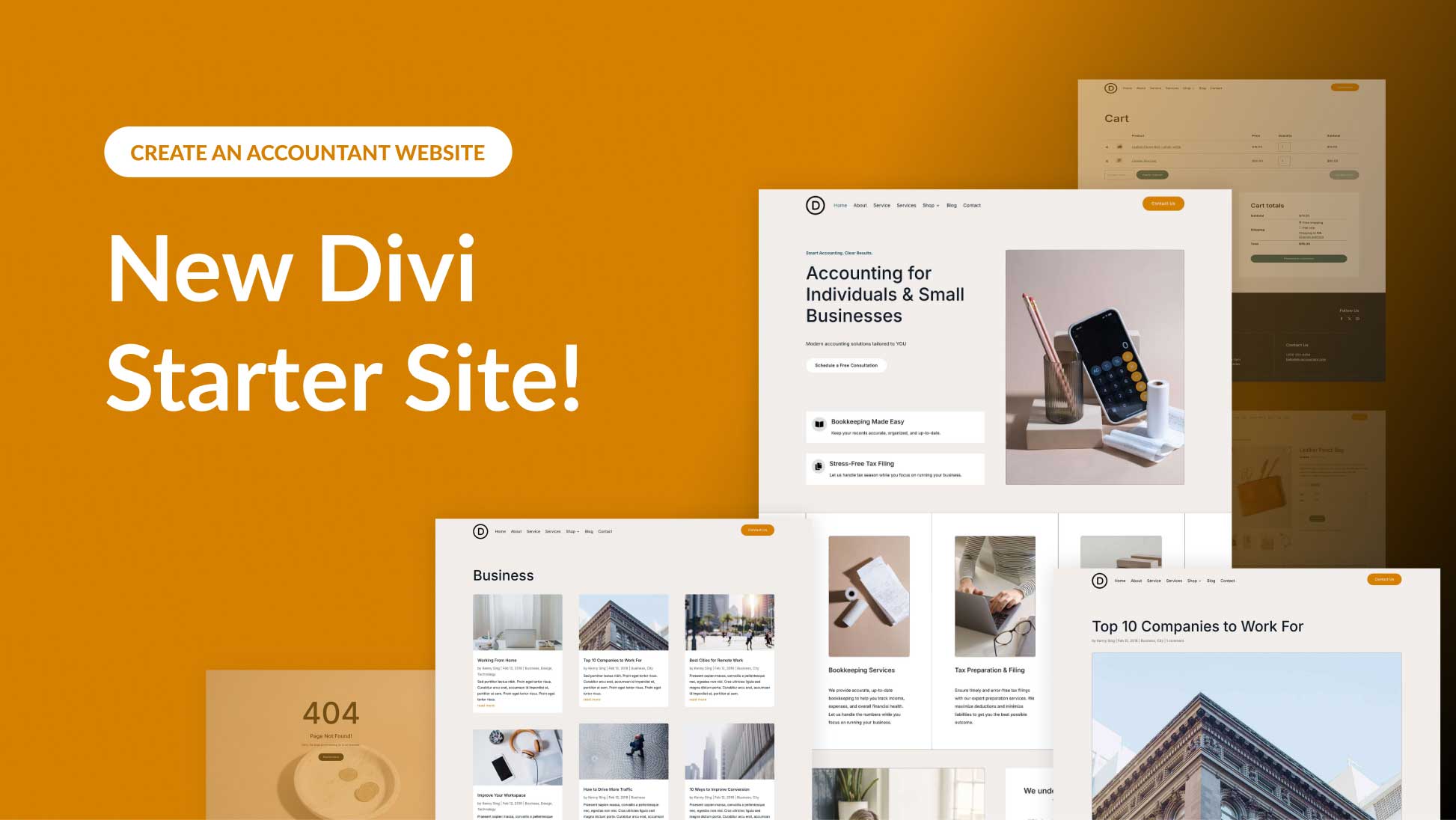 New Accountant Starter Site for Divi (Quick Install)