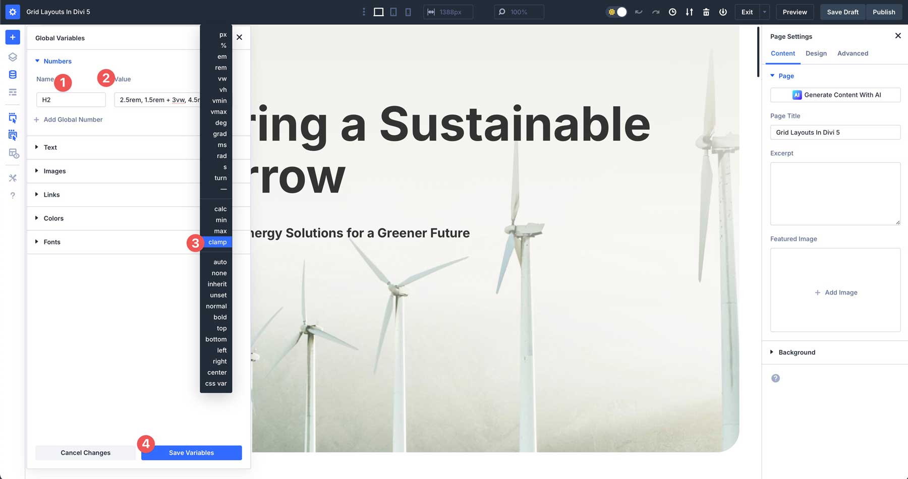 Design Variables in Divi 5