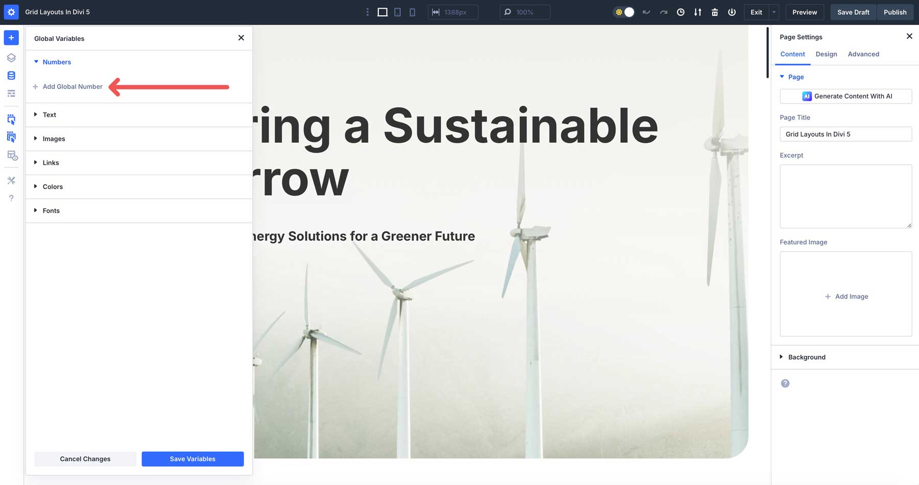 Design Variables in Divi 5